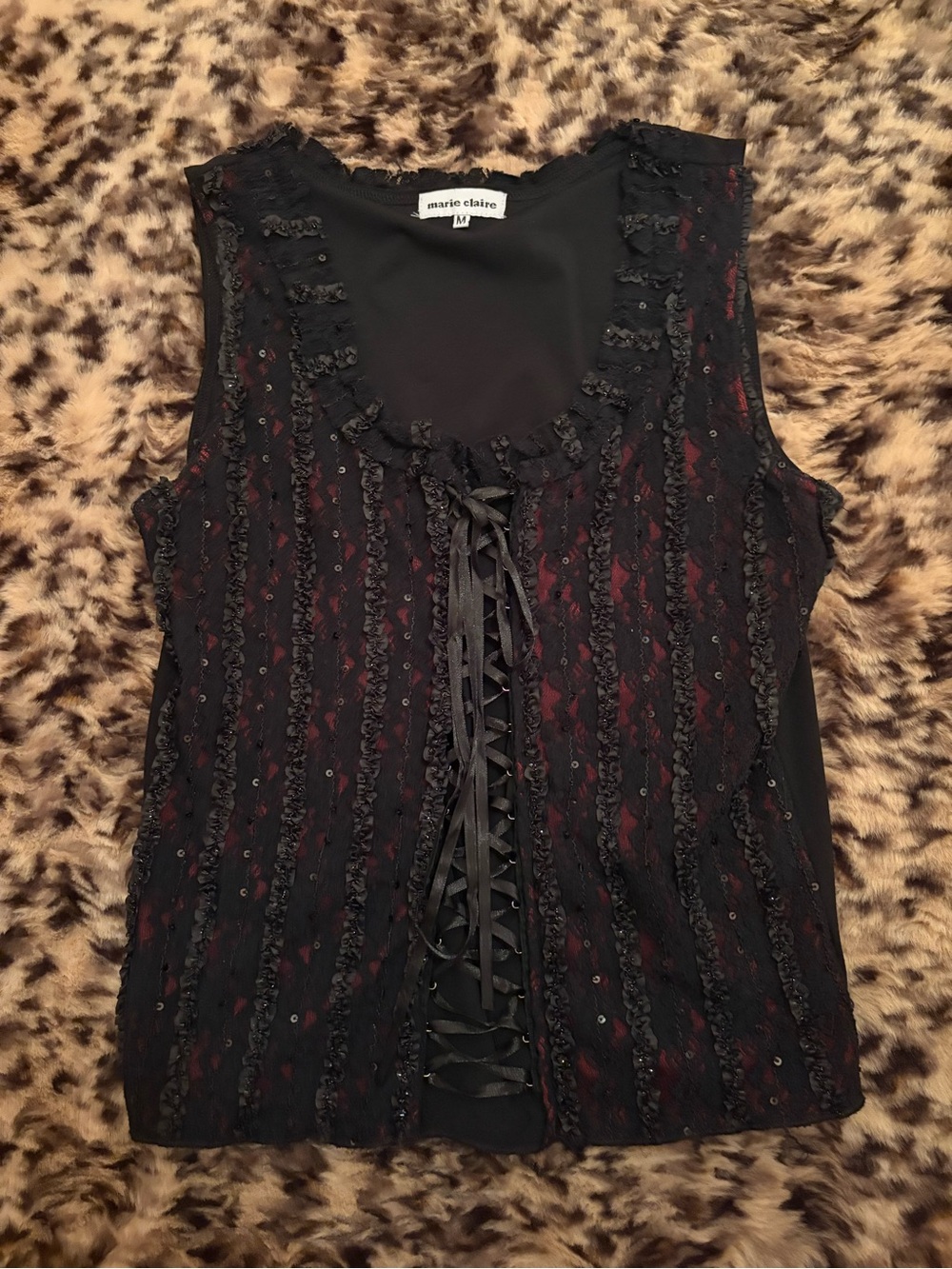 black & red corset top